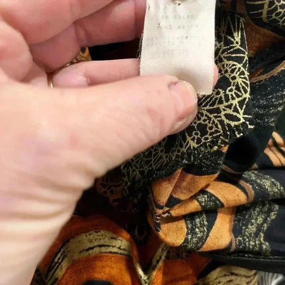 True vintage :Positive Attitude chevron Brown and Tan Knee-Length Sheath Dress-L - Picture 10 of 12